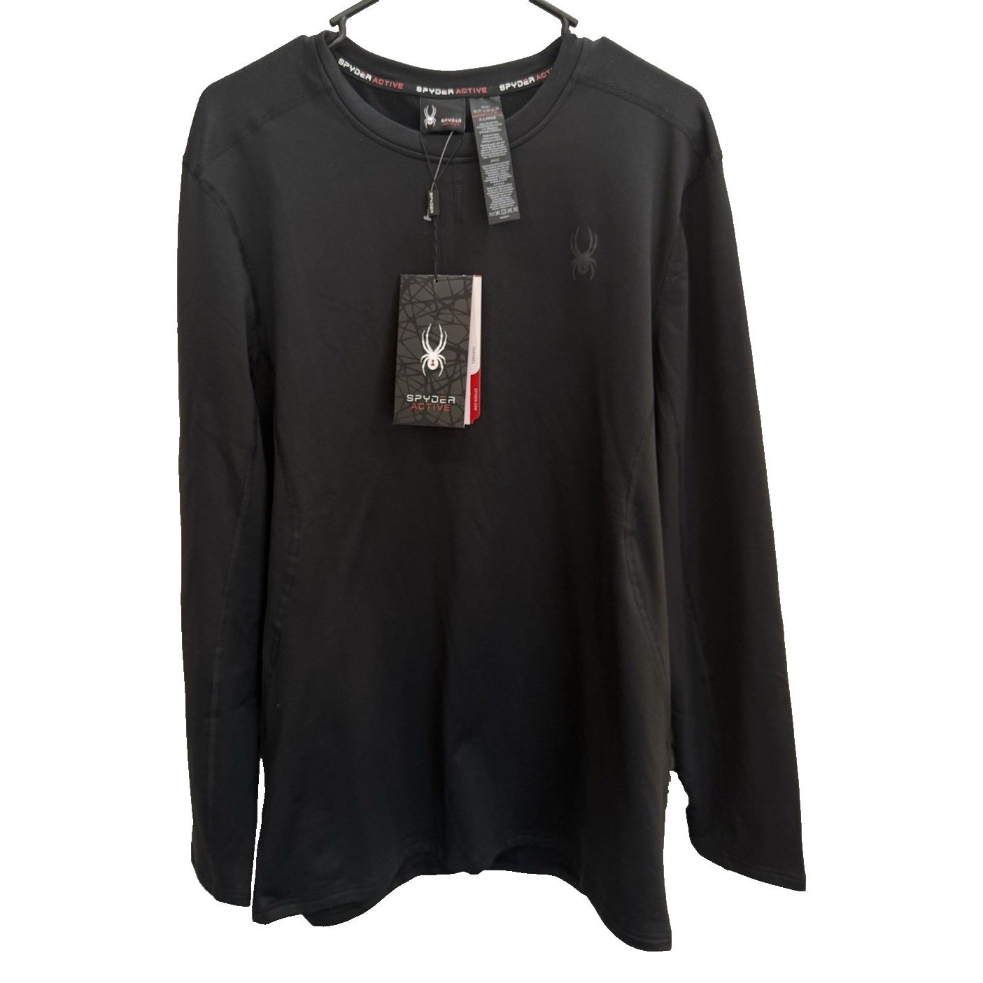 Spyder Active Pro Web Black Long Sleeve Active Men's Wear Shirt Size Xl Proweb